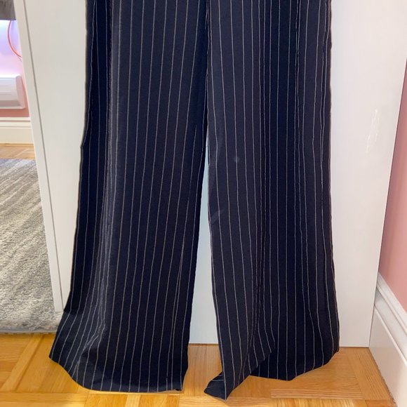 Striped Pantsuit | Navy Blue + White Stripes - Picture 5 of 5
